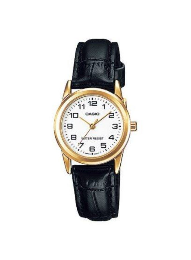 كاسيو ساعة جلدية كوارتز تناظرية LTP-V001GL-7BUDF - 25 مم - أسود - Image 1